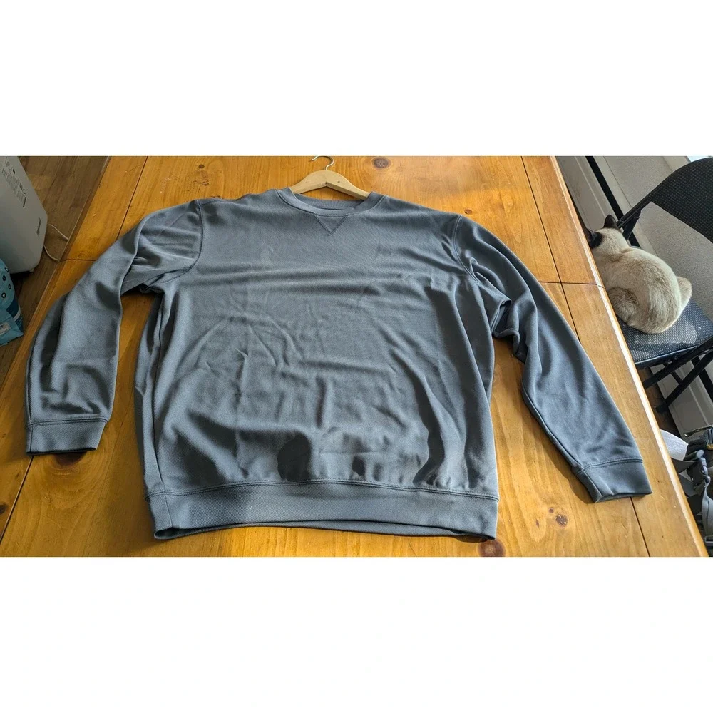 Pebble‎ Beach Performance Mens Large Gray Crewneck Golf Sweatshirt Pullover